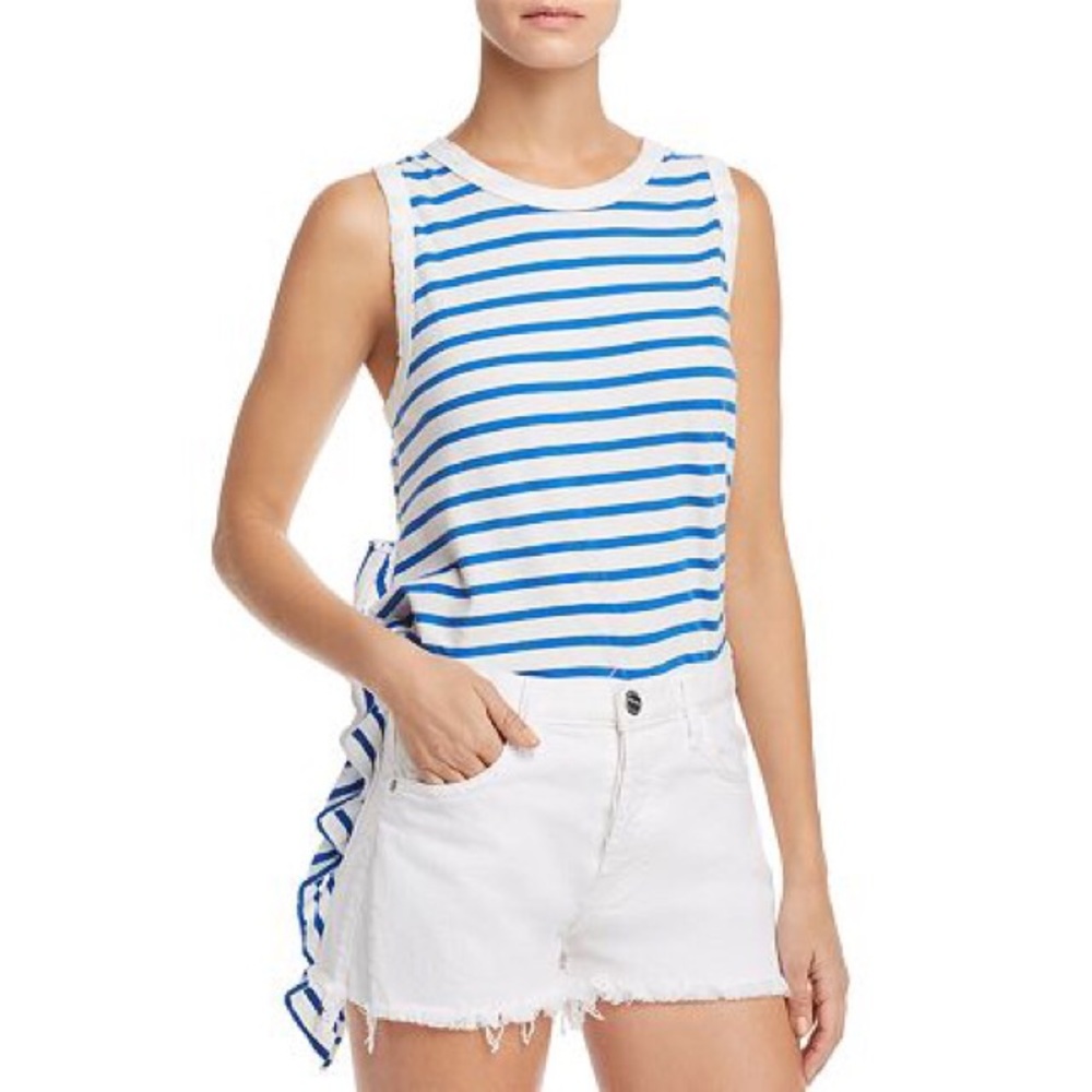 CURRENT/ELLIOTT Side Split Ruffle Muscle Tank M/2 - Picture 4 of 9